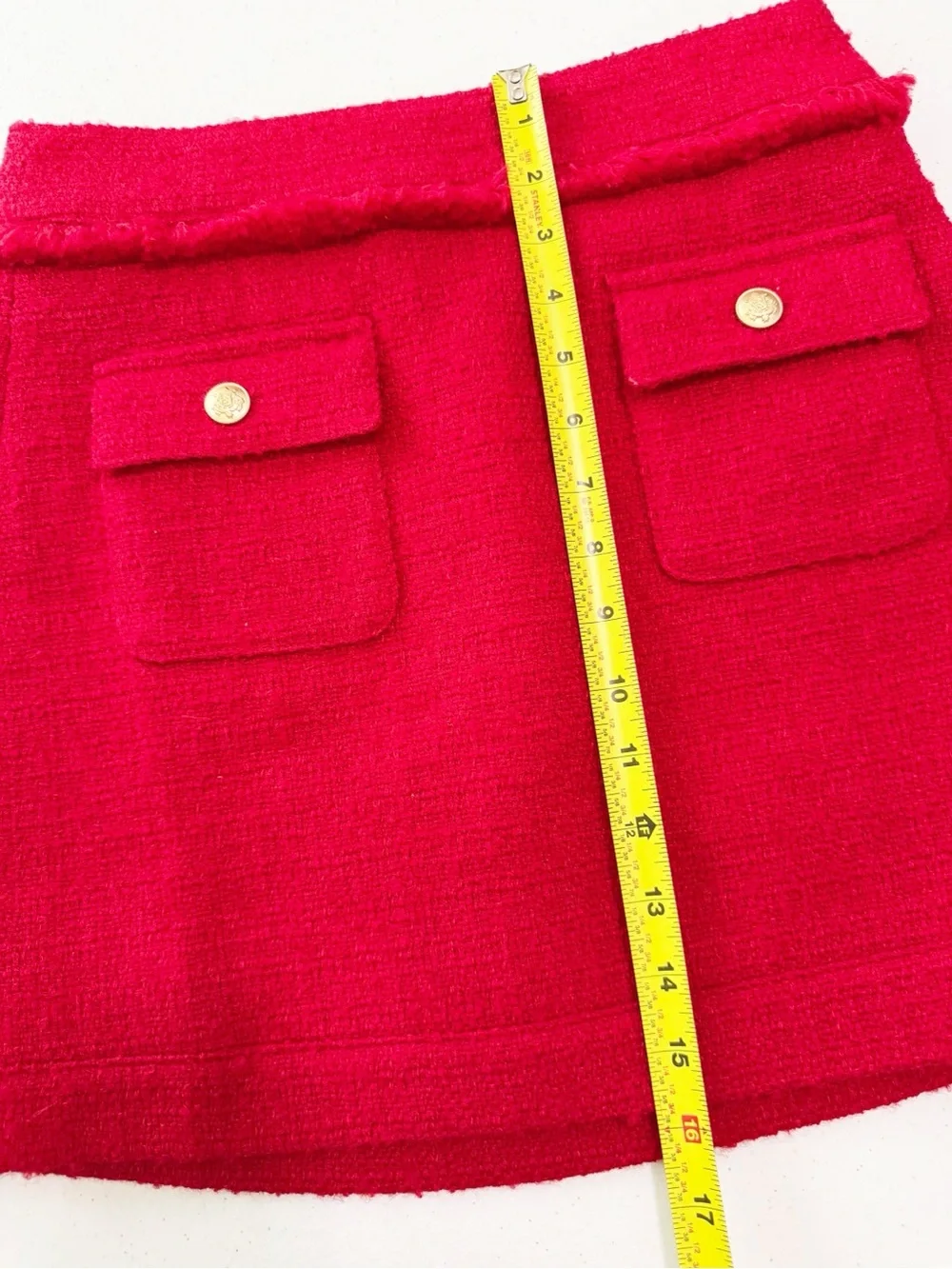 J. Crew Patch Pocket Mini Skirt in Tweed Festival Red 00